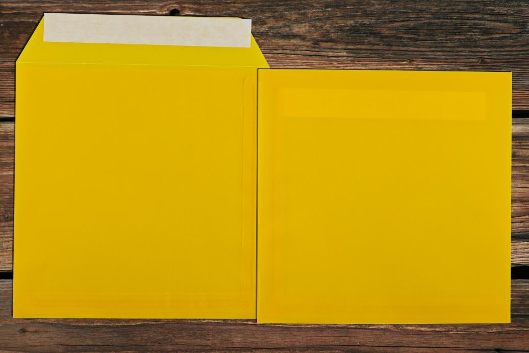 Versandtaschen 220x220 mm Transparent Intensivgelb 100 g/qm